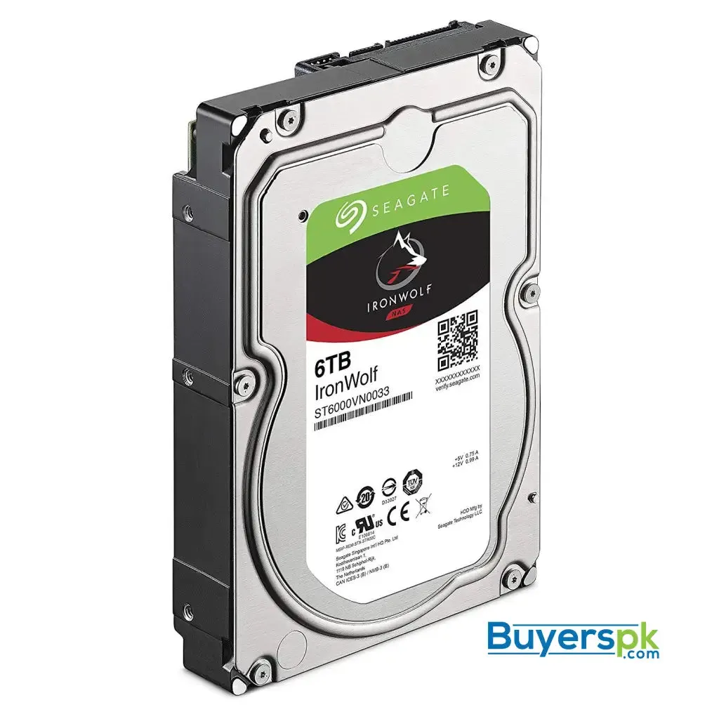 Seagate Ironwolf Nas 7200rpm Internal Sata Hard Drive 6tb 6gb/s 3.5-inch (st6000vn0033) 3 Yrs