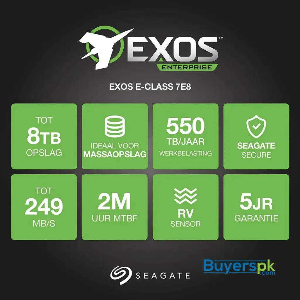 Seagate St8000nm0055 8tb 7200 Rpm Sata 6gb/s 512e 256mb Cache 3.5" Internal Enterprise Hard Drive 3