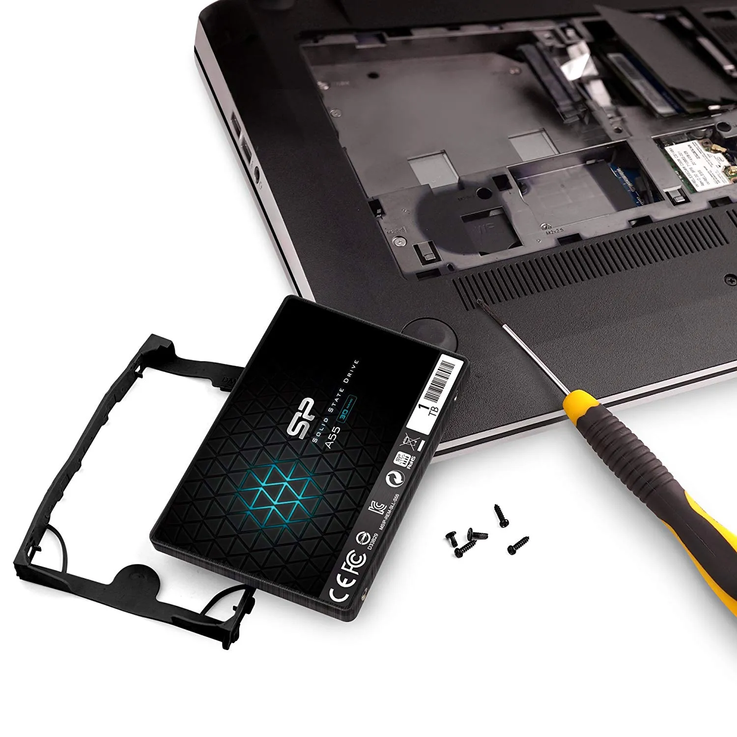 Silicon Power 1TB SSD 3D NAND A55 SLC Cache Performance Boost SATA III 2.5" 7mm (0.28") Internal Solid State Drive (SP001TBSS3A55S25)