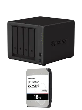 Synology DiskStation DS923  Network Attached Storage Drive (Black)   WD Ultrastar 72TB 18x4 7200 RPM Nas Hdd