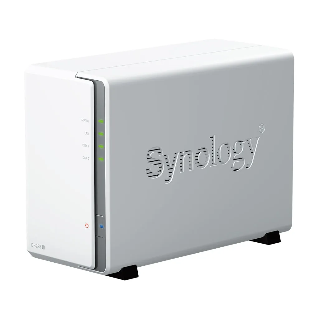 Synology DS223j NAS DiskStation 2-Bays NAS with Quad Core CPU, 1GB Memory