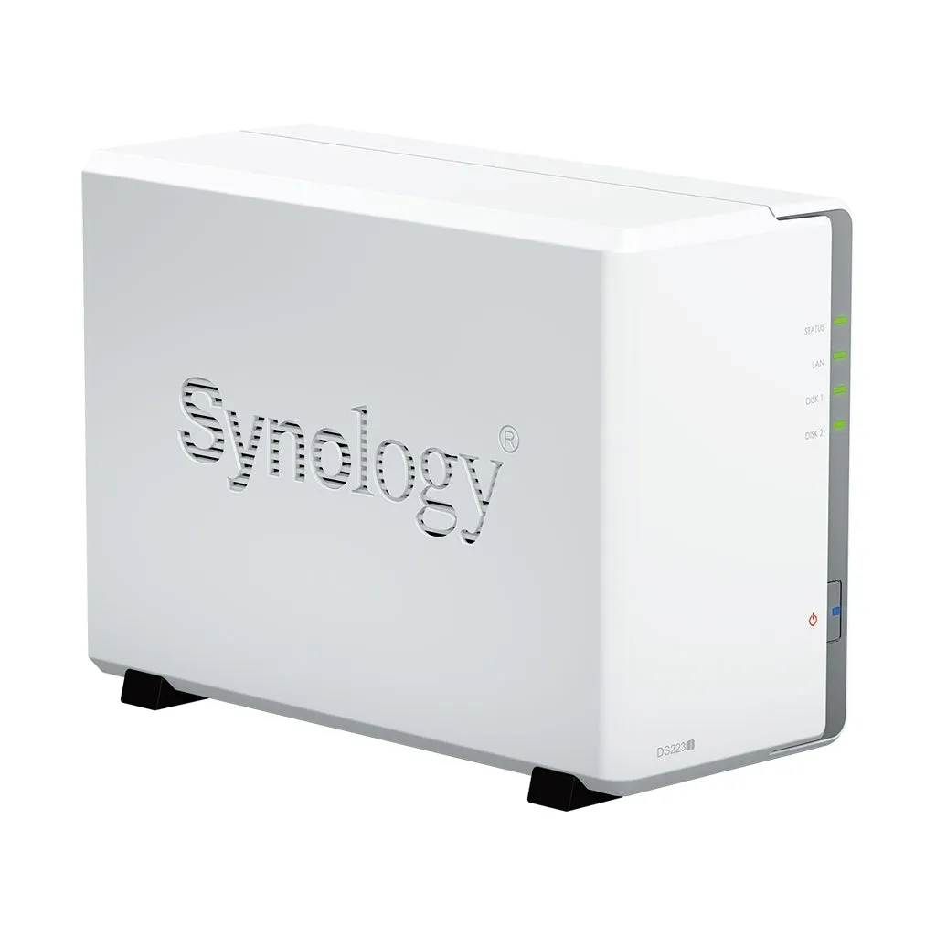 Synology DS223j NAS DiskStation 2-Bays NAS with Quad Core CPU, 1GB Memory