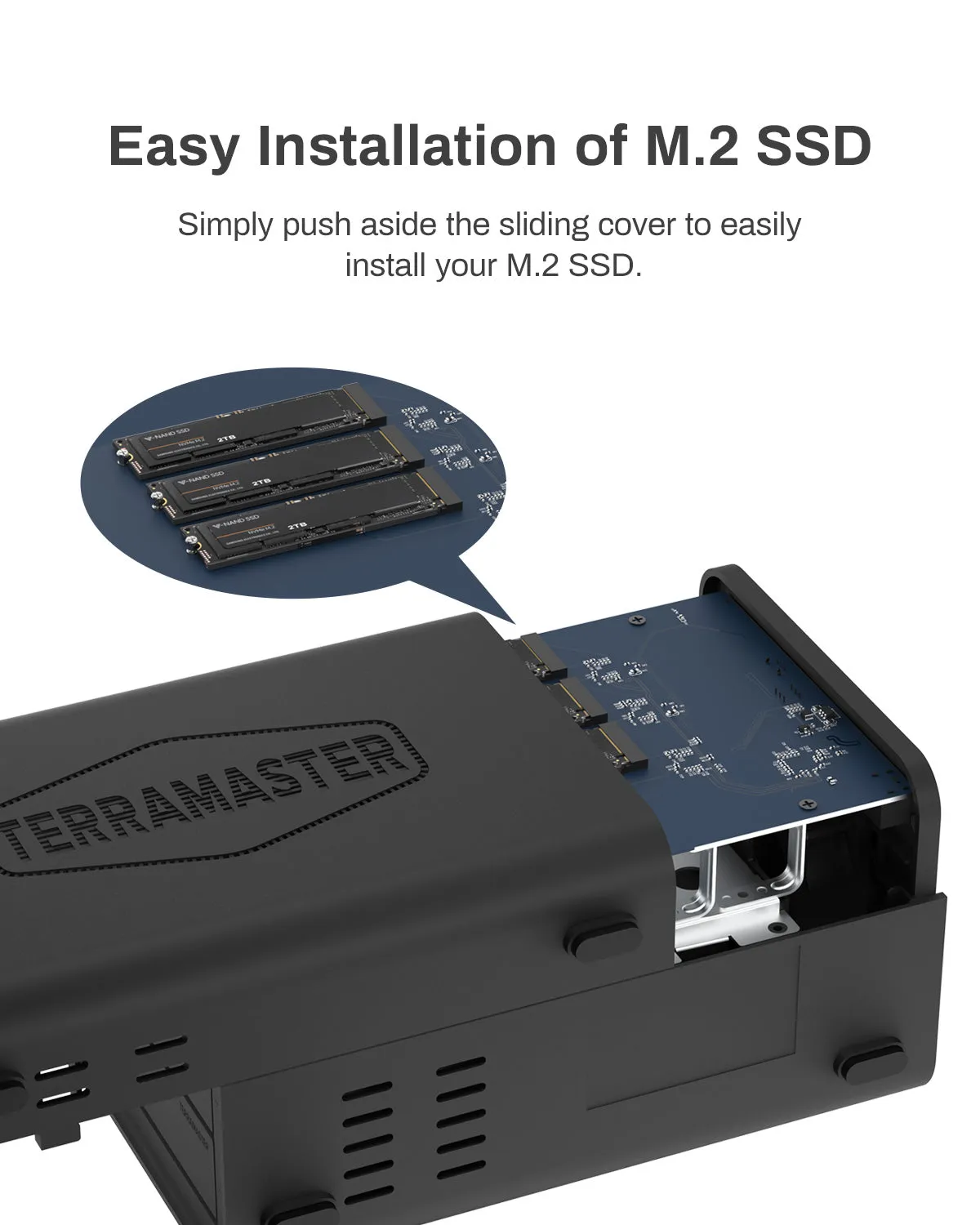 TERRAMASTER D5 Hybrid HDD NVMe SSD Enclosure – USB 3.2 Gen2 X2 20Gbps Type C 5-Bay USB3.2 Hybrid Disk Enclosure Supports RAID 0/1/Single/JBOD Exclusive 2 3 RAID Hybrid Disk Array (Diskless)