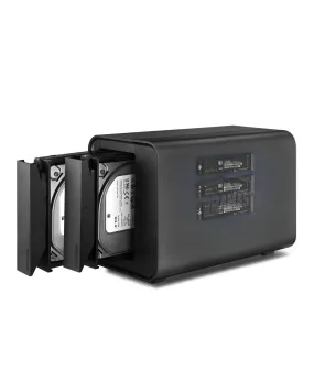 TERRAMASTER D5 Hybrid HDD NVMe SSD Enclosure – USB 3.2 Gen2 X2 20Gbps Type C 5-Bay USB3.2 Hybrid Disk Enclosure Supports RAID 0/1/Single/JBOD Exclusive 2 3 RAID Hybrid Disk Array (Diskless)