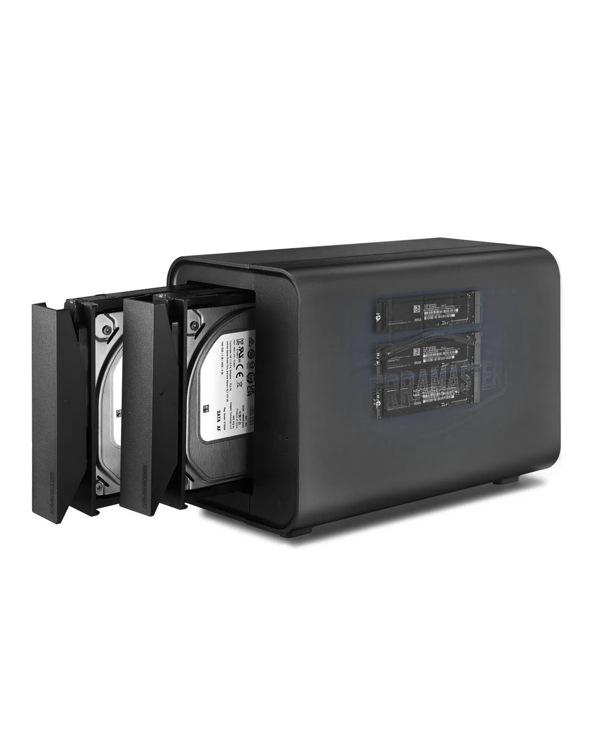 TERRAMASTER D5 Hybrid HDD NVMe SSD Enclosure – USB 3.2 Gen2 X2 20Gbps Type C 5-Bay USB3.2 Hybrid Disk Enclosure Supports RAID 0/1/Single/JBOD Exclusive 2 3 RAID Hybrid Disk Array (Diskless)