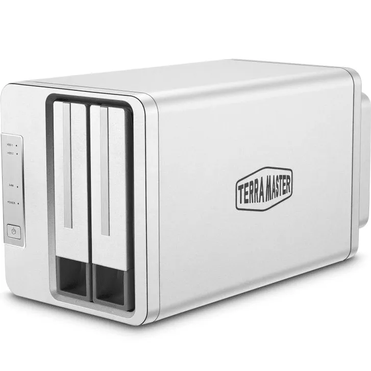 TerraMaster F2-210 Tower 2 Bay NAS Network-attached Storage Realtek Quad Core 1GB RAM SOHO