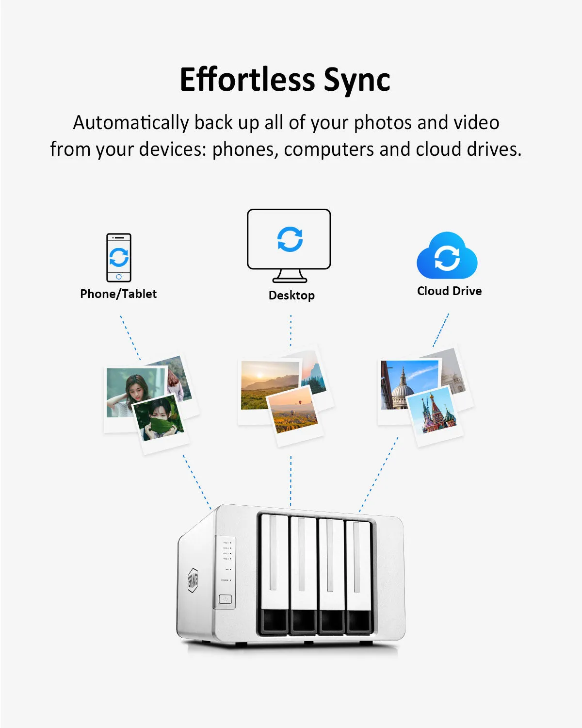 TERRAMASTER F4-210 4-Bay NAS 2GB RAM Quad Core Network Attached Storage Media Server Personal Private Cloud (Diskless)