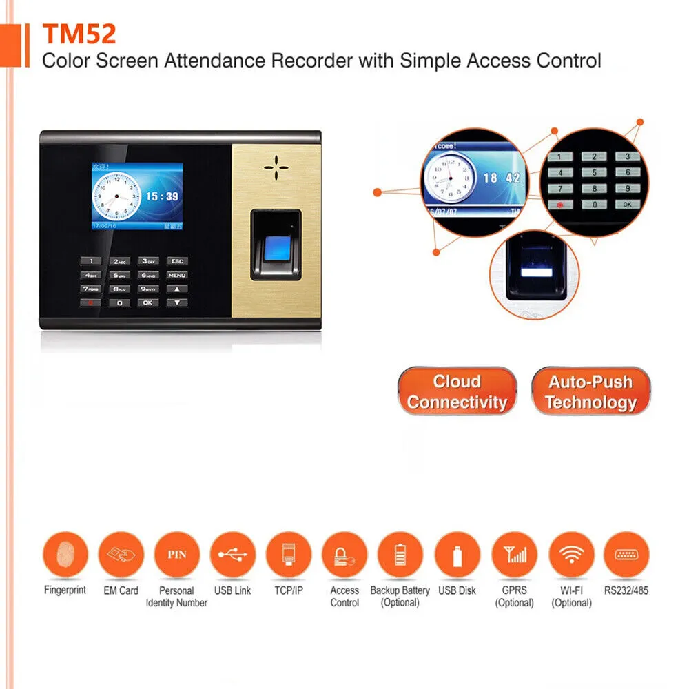 TM52 Access Control SMS Reminder Fingerprint Attendance System