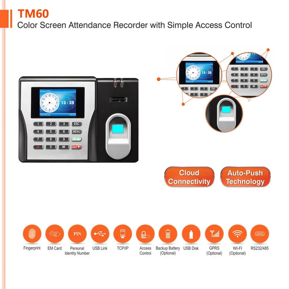 TM60  Access Control SMS Reminder Fingerprint Attendance System