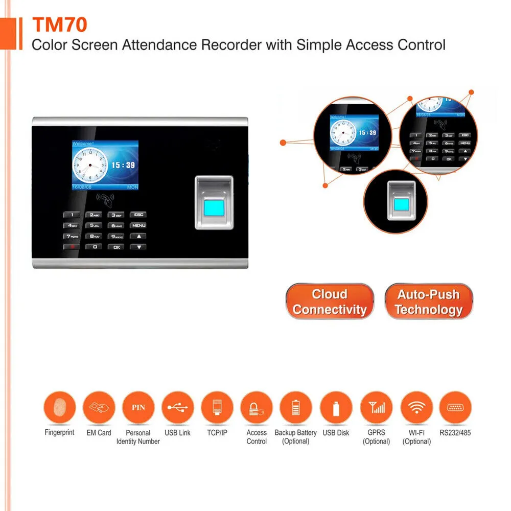 TM70   Access Control SMS Reminder Fingerprint Attendance System
