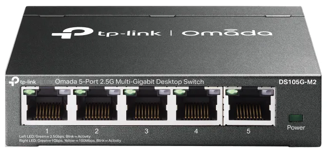 TP-Link DS105G-M2 5-Port 2.5G Multi-Gigabit Unmanaged Desktop Switch