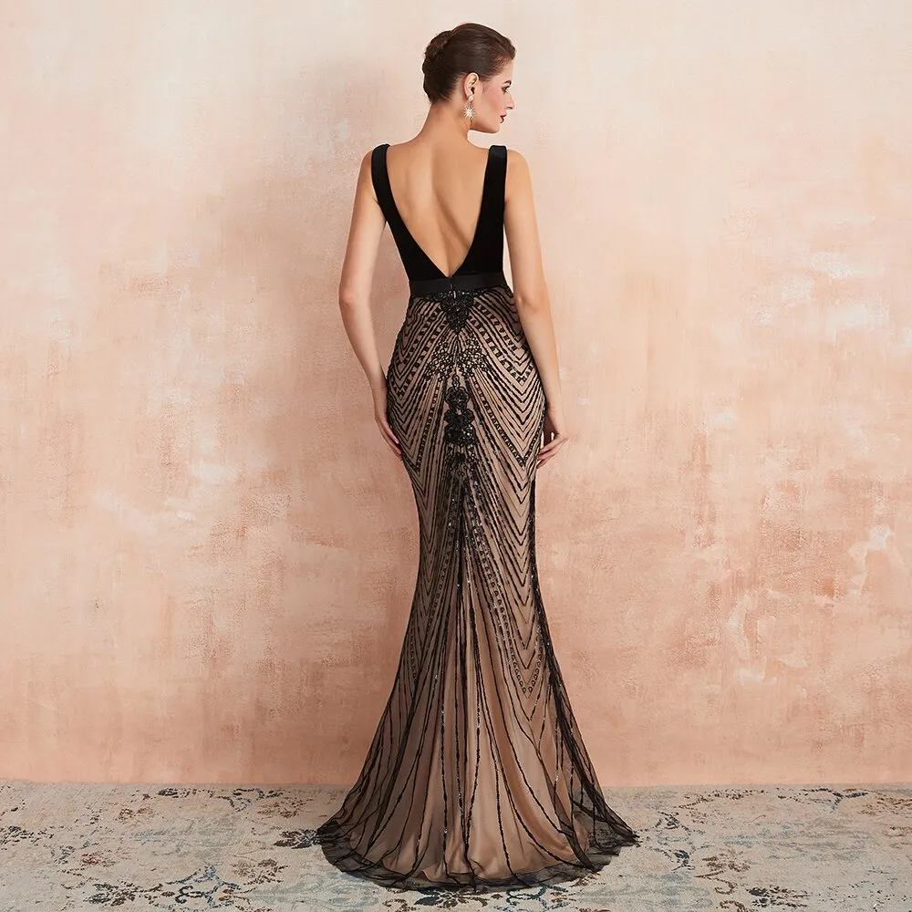 Vestido de Festa Luxo em Cetim Decorado com Cristais (Pronta Entrega)