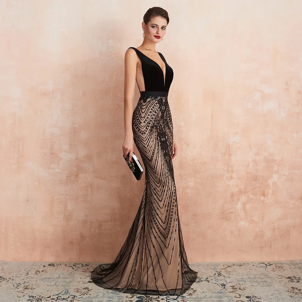 Vestido de Festa Luxo em Cetim Decorado com Cristais (Pronta Entrega)
