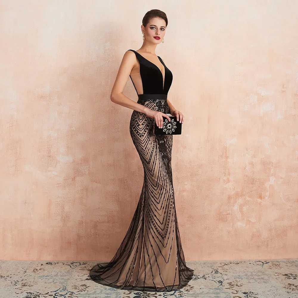 Vestido de Festa Luxo em Cetim Decorado com Cristais (Pronta Entrega)