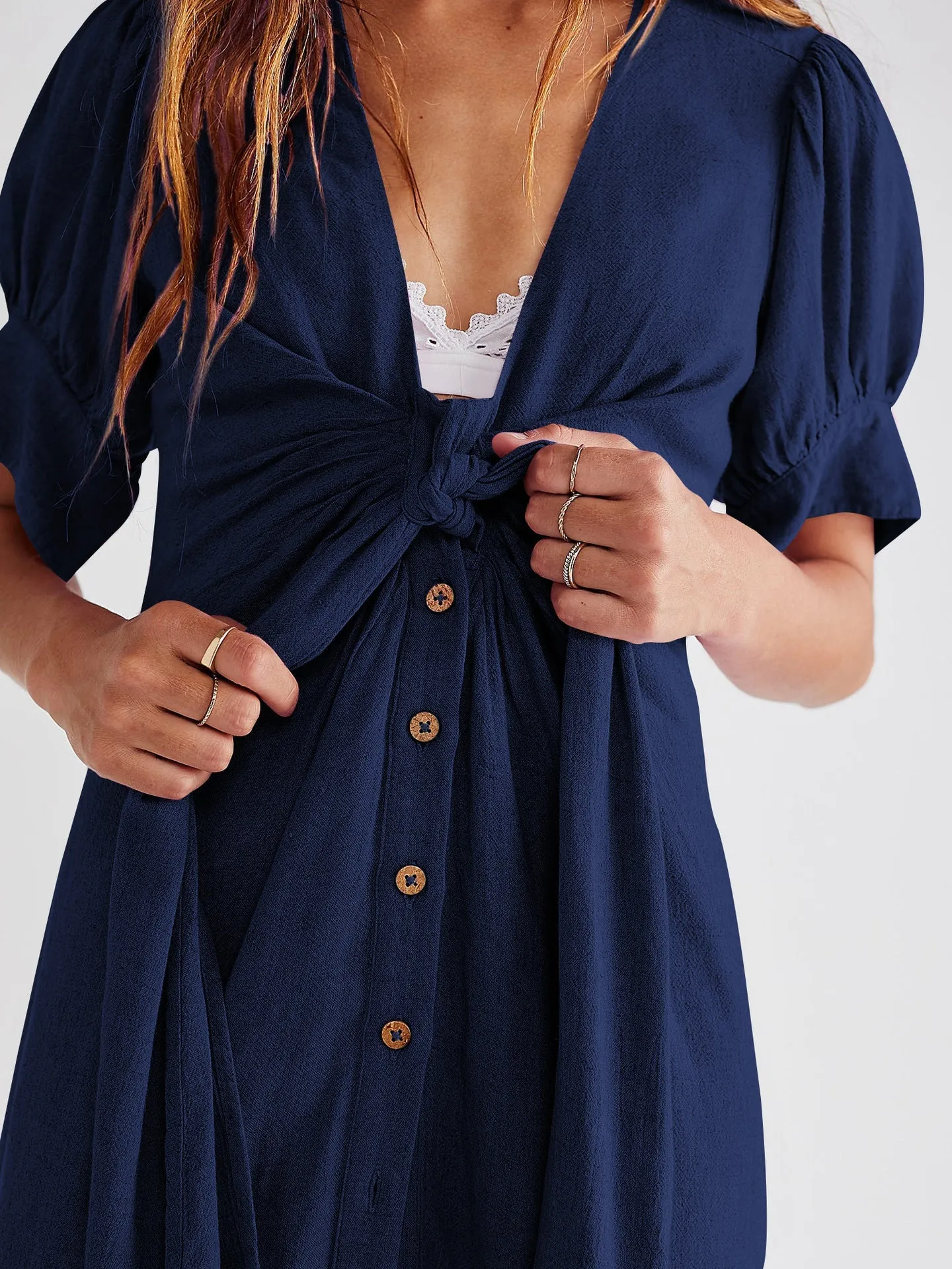 Vestido Decote V Fenda Maxi
