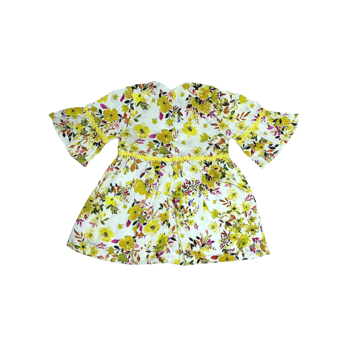 Vestido Floral Aquarela Amarelo