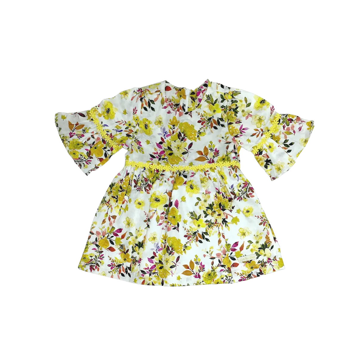 Vestido Floral Aquarela Amarelo