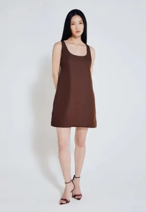 Vestido Linho Aline - Marrom
