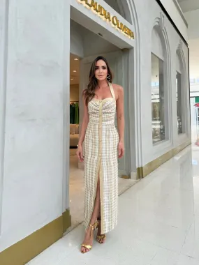 Vestido Ln Handmade Tweed Roma Luxo