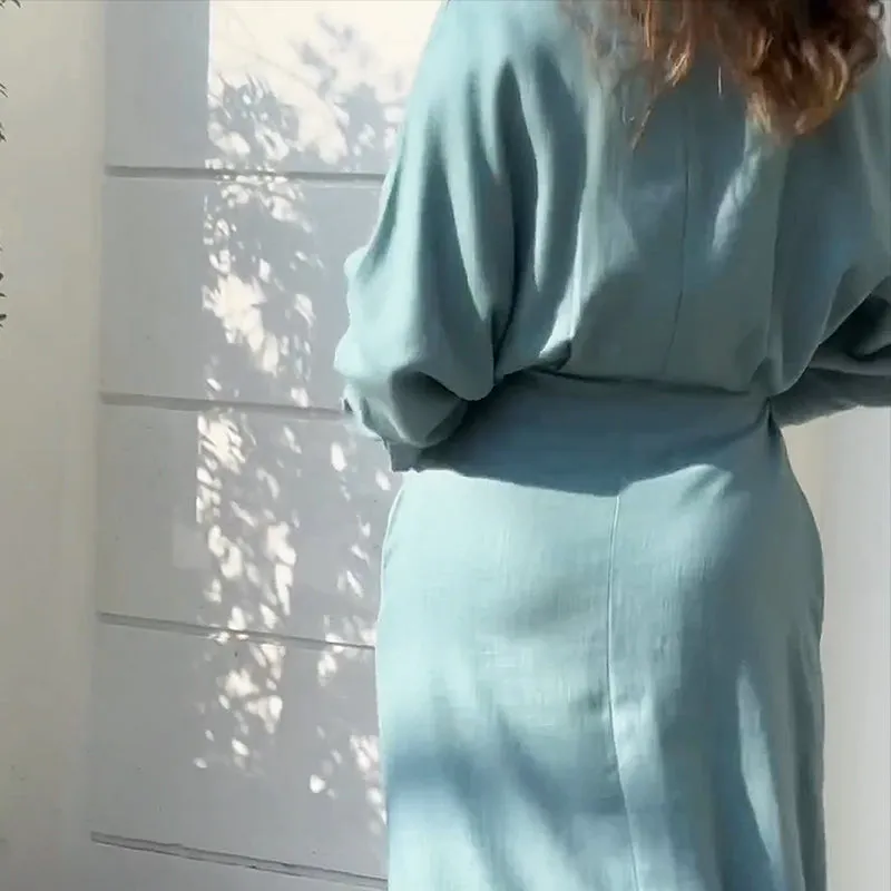Vestido Maxi Camisa Fendas Laterais