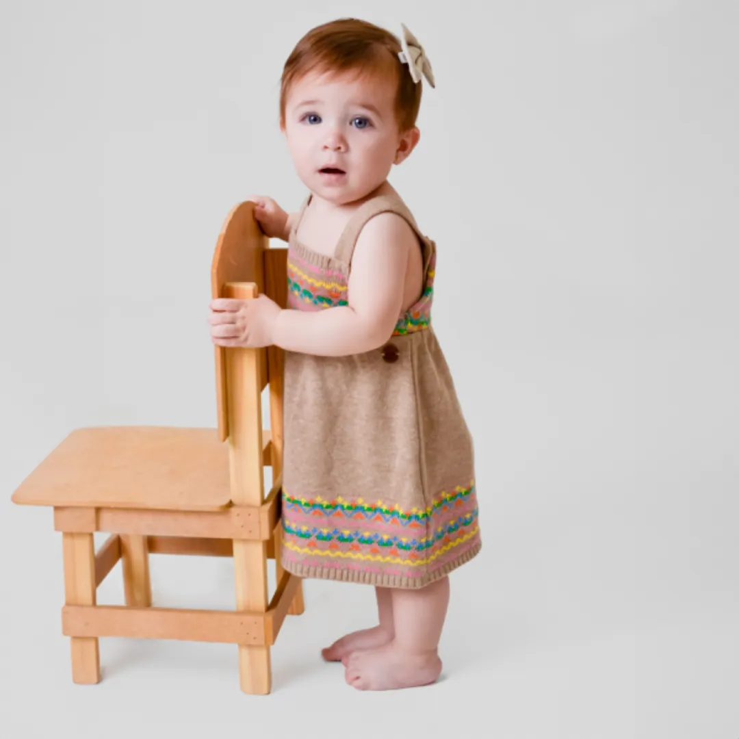 Vestido Tricot Jacard- Bebê e Infantil
