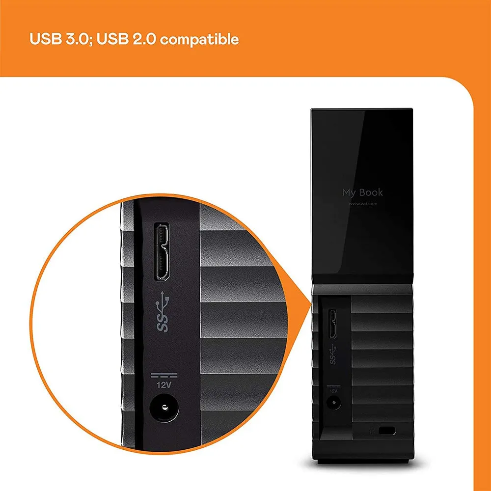 Western Digital 14TB My Book Desktop External Hard Drive, USB 3.0 - WDBBGB0140HBK-NESN