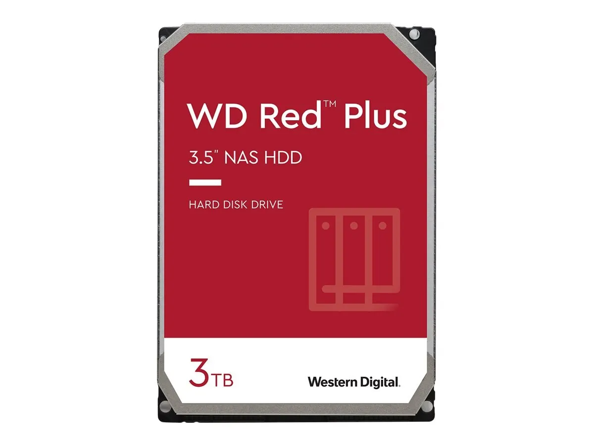 Western Digital Red Plus 3TB 3.5" NAS Internal Hard Drive, 128MB Cache, 5400RPM, SATA/600 - WD30EFZX
