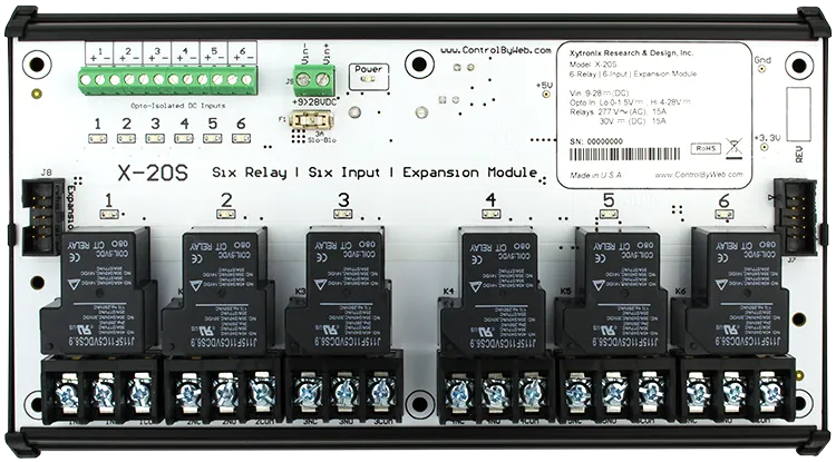 X-20s | 6 Relay, 6 Digital Input Expansion Module