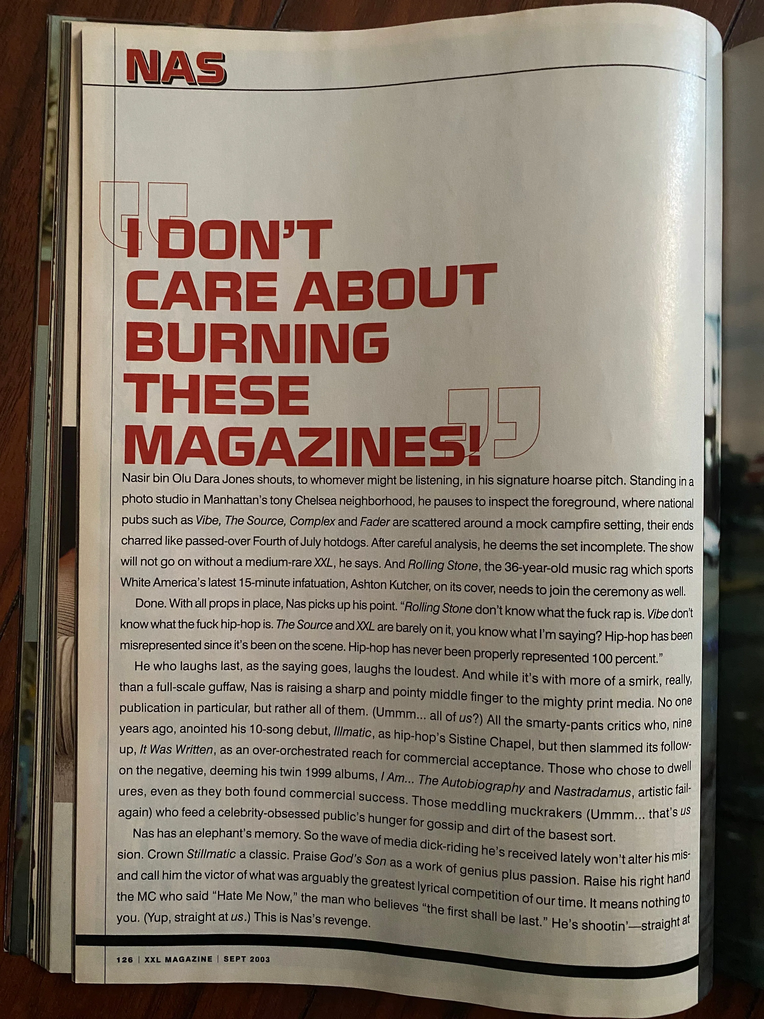 XXL Magazine Nas September 2003