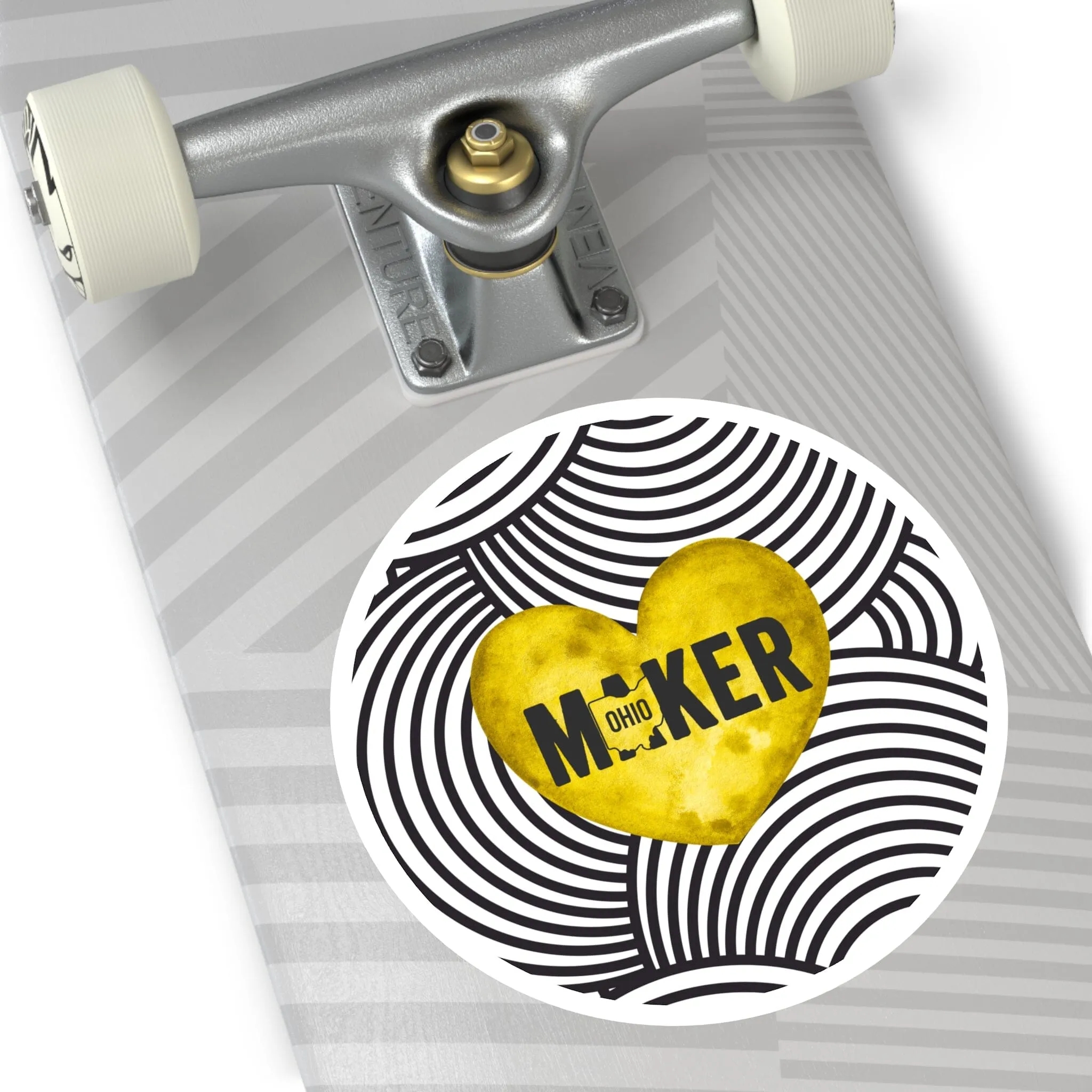 Yellow Ohio Maker Round Sticker