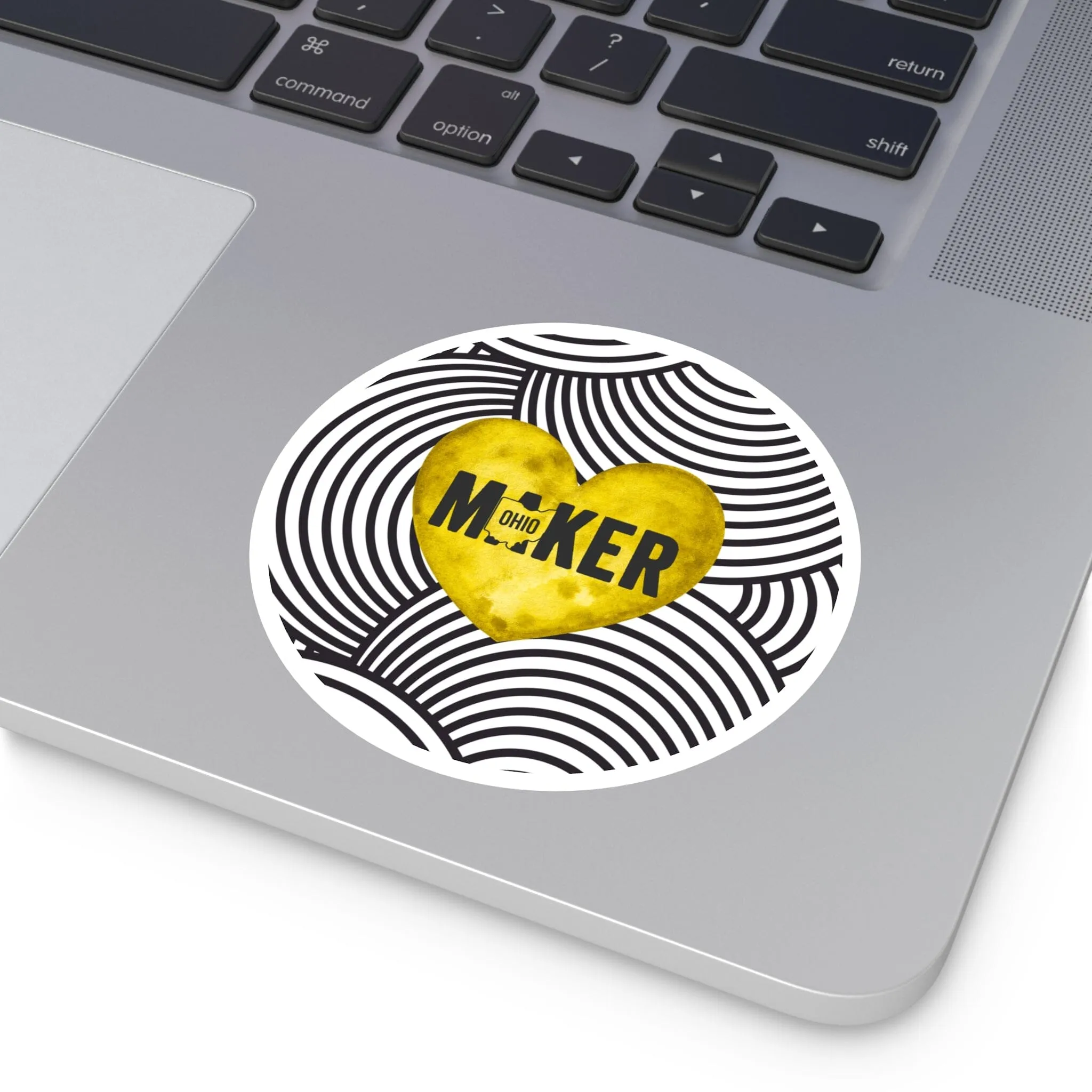 Yellow Ohio Maker Round Sticker