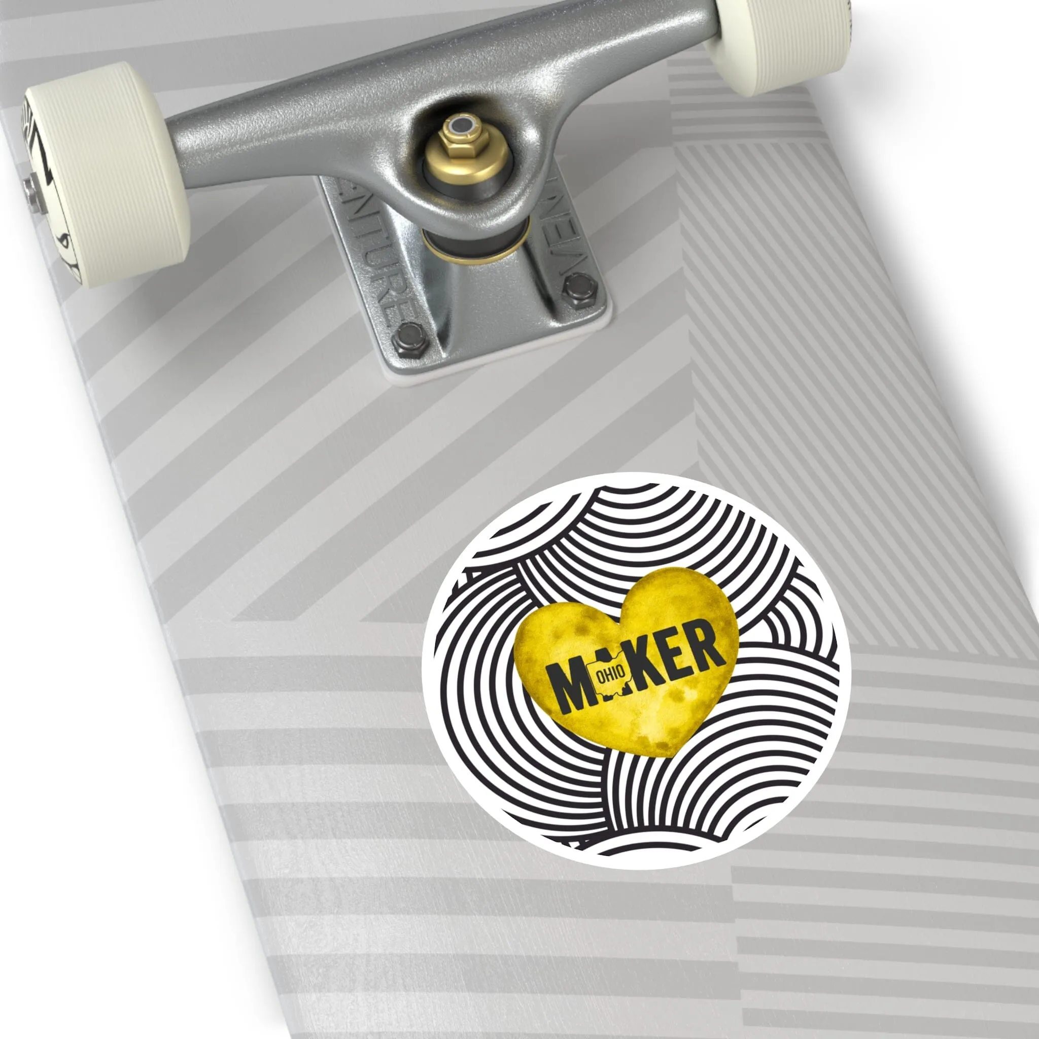 Yellow Ohio Maker Round Sticker