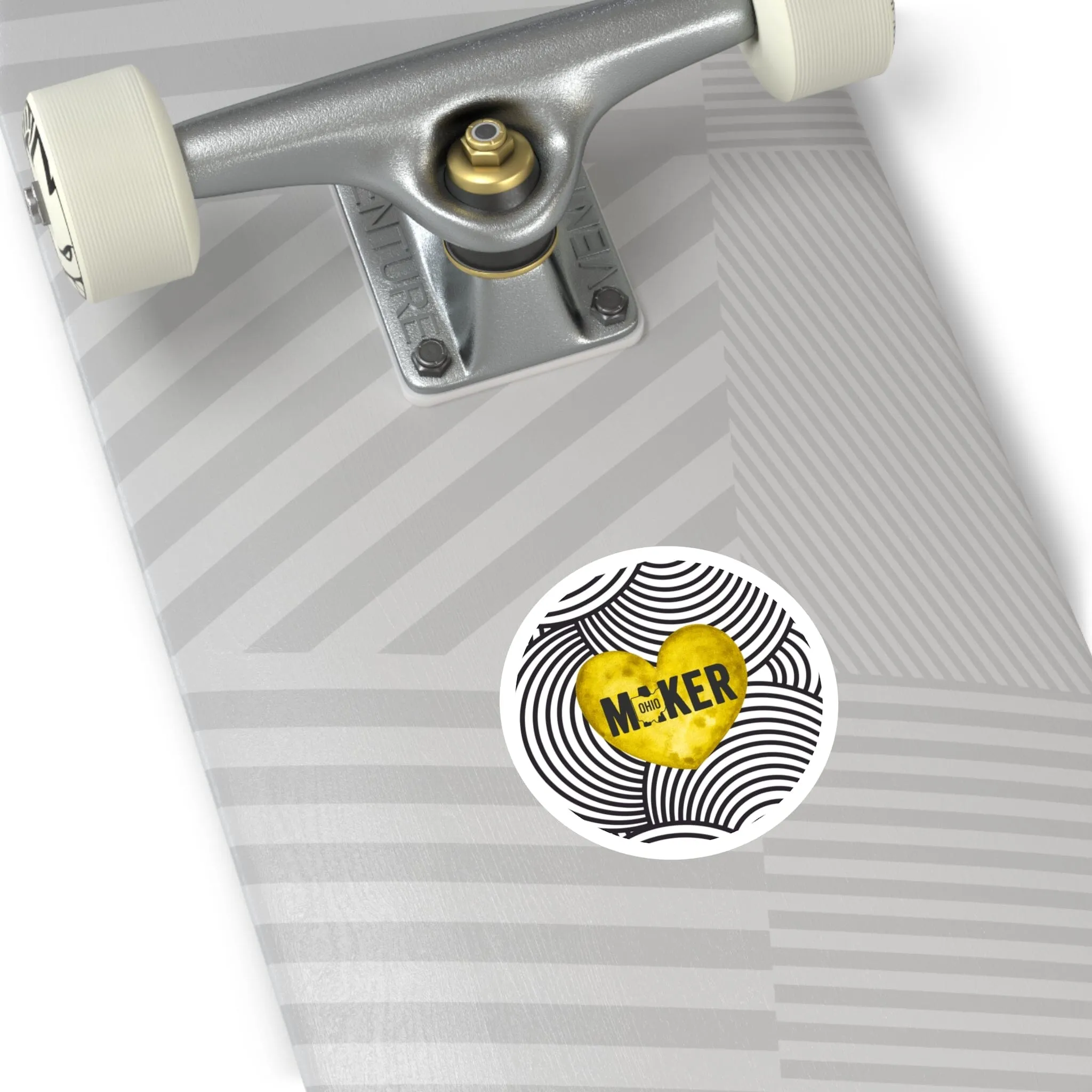 Yellow Ohio Maker Round Sticker