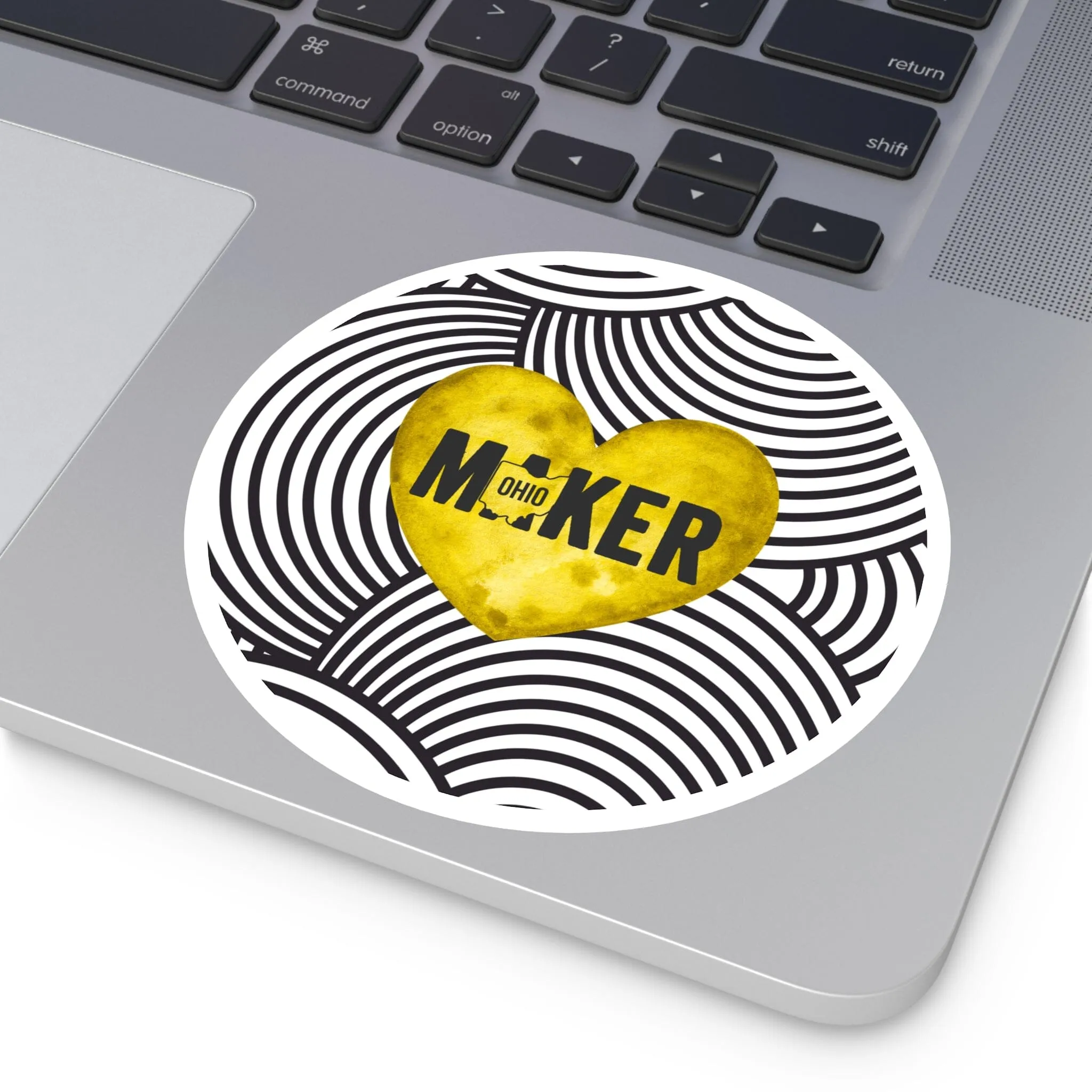 Yellow Ohio Maker Round Sticker