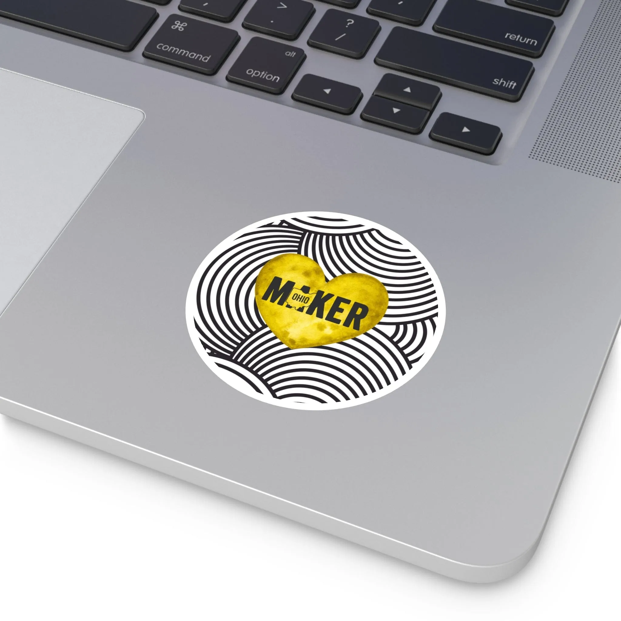 Yellow Ohio Maker Round Sticker