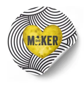 Yellow Ohio Maker Round Sticker