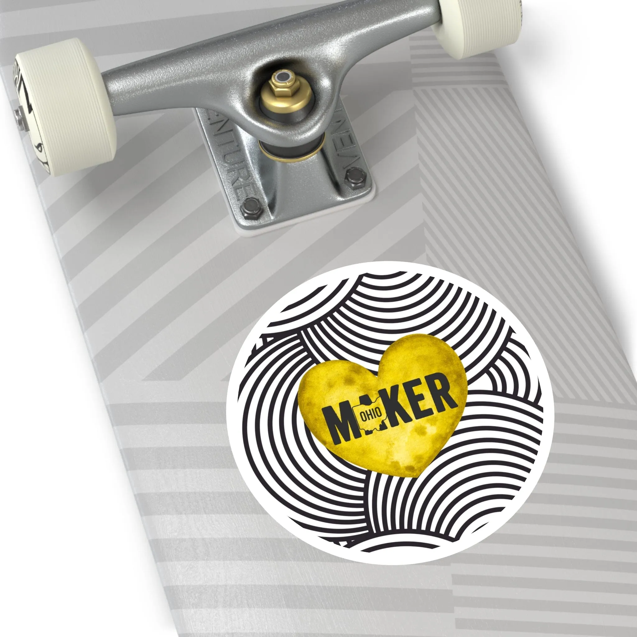 Yellow Ohio Maker Round Sticker